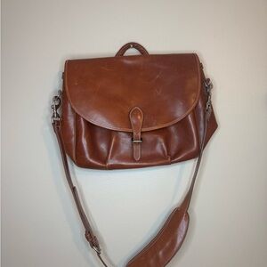 Mulholland Brown Leather Satchel Crossbody Messenger Bag